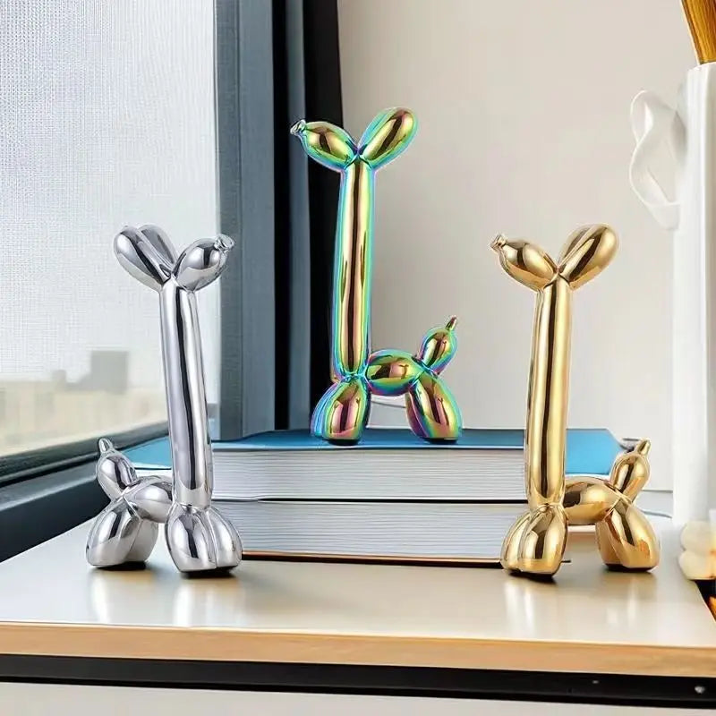 Jeff Koons Inspired Ceramic Long Neck Balloon Dog Sculpture