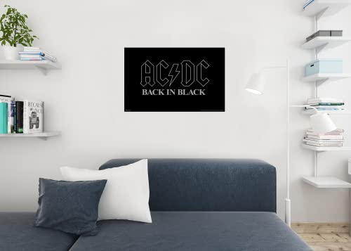 Buyartforless AC/DC Back in Black 36x24 Music Art Print Poster ACDC