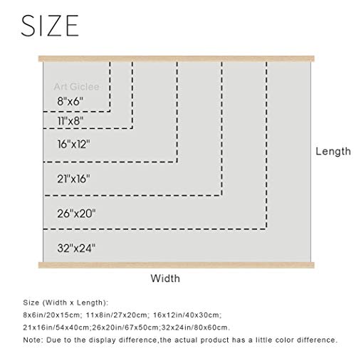 VanSP 8-32inch The Starry Night Wall Art Van Gogh Oil Painting Poster Frame Hanger-Giclee Canvas Prints with Wooden Scroll Home Deco 11x8in(27x20cm)