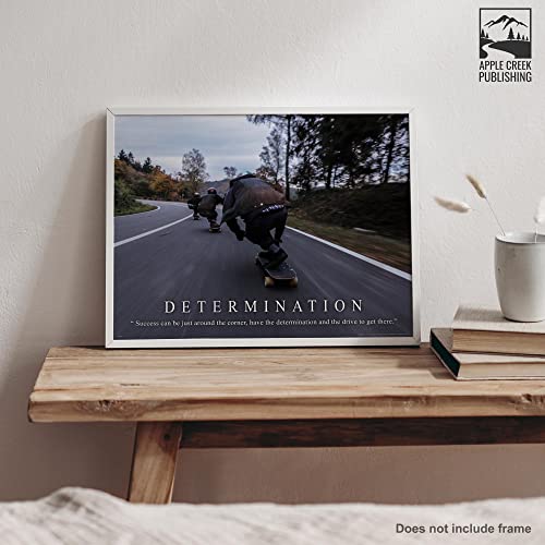 Apple Creek Downhill Skateboarding Motivational Poster Art Print 11x14 Christian Skaters Determination Wall Decor Pictures