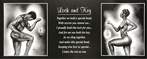 Unframed Print Lock & Key, (African American Art/Romantic) 8x20 Inch WAK Literary Art Print Poster