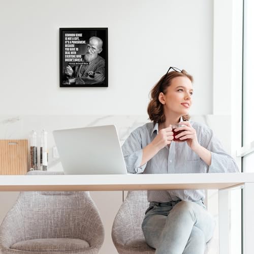 George Bernard Shaw-"Common Sense-Not a Gift"-Famous Quotes Wall Art Sign-8 x 10" Modern Typographic Poster Print w/Photo Image-Ready To Frame. Home-Office-Studio-School Decor. Great Life Lesson!