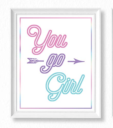 Brooke & Vine Girl Room Wall Decor Art Prints (UNFRAMED 8 x 10) Nursery Wall Decor, Inspirational Wall Art, Motivational Quotes Posters, Kids Tween Teen Room (Girl Power)