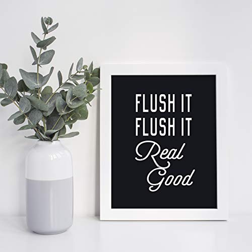 Brooke & Vine Funny Bathroom Decor Hip Hop 80’s 90’s Music Old School Rap Posters Wall Art Prints (UNFRAMED 8 x 10 Set of 4) Black and White Restroom Powder Room Wash Laundry Room Wall Decor Signs -