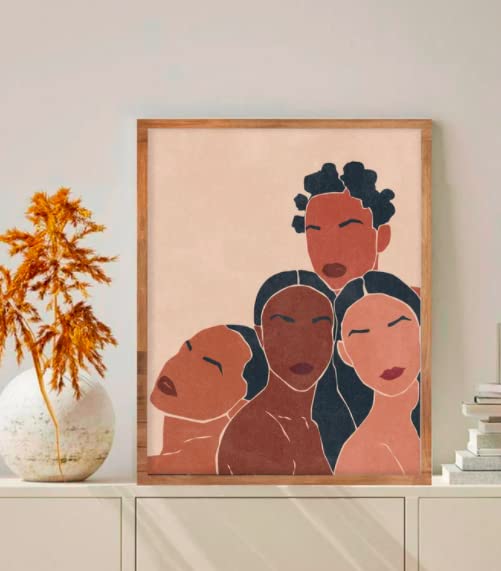 ShopHaven Black Girls Faces Wall Art - Multicultural Women Artwork - Beautiful Black Women Poster - 11x14 - Unframed - Decor for Home, Bedroom, Dorm, Gift