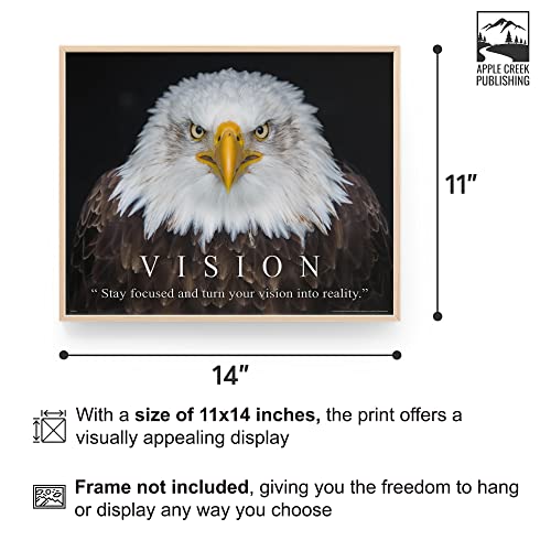 Apple Creek Bald Eagle Wildlife Motivational Poster Art Print 11x14 Vision School Classroom Wall Decor Pictures