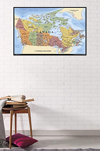 Trends International Map-Canada Wall Poster, 22.375" x 34", Poster & Mount Bundle for Kids Room