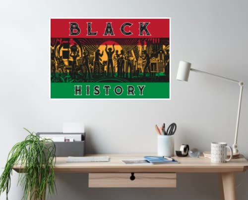 ShopHaven Inspiration Black History Poster 18" x 12", African American History Poster Print, Black History Month Wall Art, Black Art