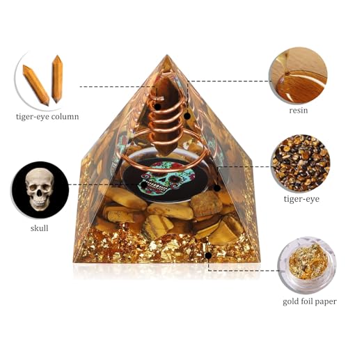 Orgone Pyramid Natural Stones Orgonite Pyramid Protection Crystals Energy Generator for Reducing Pressure Balancing Chakras
