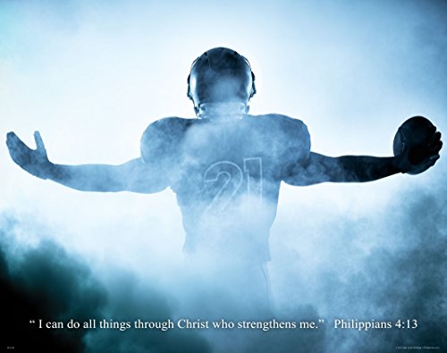Apple Creek Religious Inspirtational Motivational Poster Art Print 11x14 Football Philippians 4:13 Wall Decor Pictures
