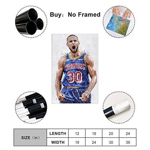 KAMUFF Basketball Player Poster For Walls Canvas Basketball Wall Art Print Quote Signed Posters For Boys Bedroom Unframe-style 12x18inch(30x45cm)