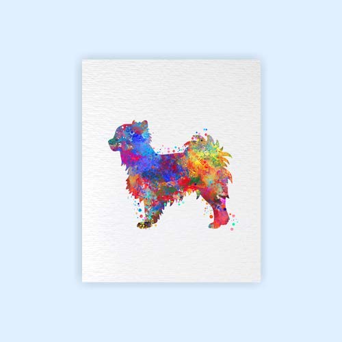 Dignovel Studios 8X10 Unframed Chihuahua Long Hair Dog Pet Animal Friend Watercolor Art Print Poster Wall Art Nursery Kids Office Home Decor DN569