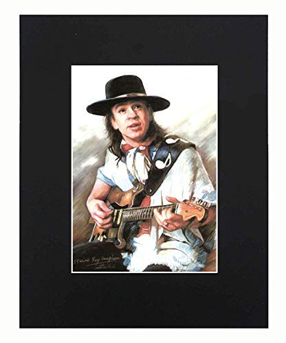XQArtStudio Stevie Ray Vaughan playing guitar Portrait Art Print Picture Photograph Mini Poster Gift Wall Decor Display Size with Matted 8x10
