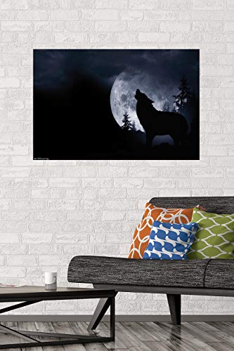 Trends International Wolf - Howl Wall Poster, 22.375" x 34", Unframed Version