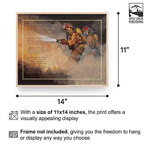 Fireman's Prayer Motivational Poster Art Print Helmet Gear 11X14 Wall Decor Picture