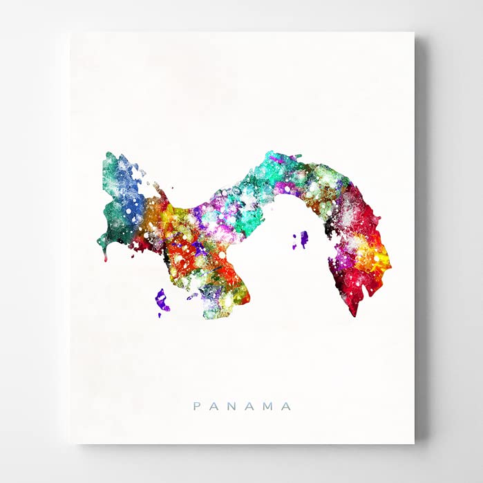 Panama Watercolor Map Wall Art Poster Home Decor Print Watercolour Artwork - Unframed