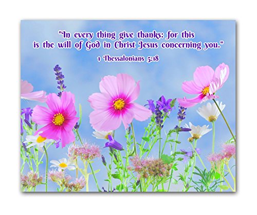 8x10 BIBLE QUOTES Christian Inspirational Wall Decor Posters. Set of 4 Unframed Poster Prints. Made in USA.