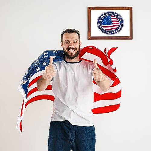 In God, We Trust - American Flag Patriotic Wall Art Poster, This Ready To Frame American Seal Print Is Ideal Christian Wall Decor For Home, Office, Garages, and Man Cave Decor, Unframed - 8x10"