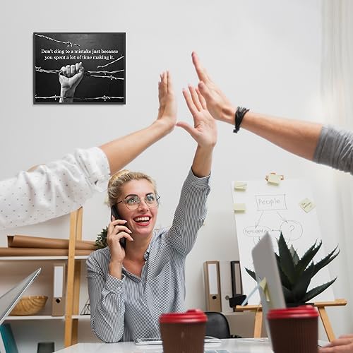 Don't Cling to Mistake- Motivational Wall Decor, This Unique Inspirational Quotes Wall Art With Black & White Photo Print Is Ideal for Office, Desk, and School Decor. Sign for Teachers, Unframed-10x8"