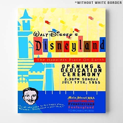 Disneyland The Happiest Place on Earth Adventureland Frontierland Wall Art Poster Home Decor Print Vintage Artwork Reproduction - Unframed