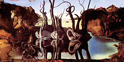 Culturenik Salvador Dali Swans Reflecting Elephants Fine Surrealist Art Decorative Print (Unframed 12x24 Poster)