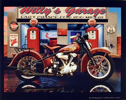 Impact Posters Gallery Wall Decor Vintage Motorcycle Harley Davidson Garage Biker Art Print Picture (8x10)