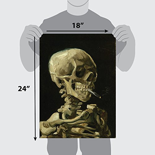 Palace Learning Vincent Van Gogh (Skull with Cigarette, 1885) Art Poster Print - 18 x 24 Laminated - Van Gogh Skeleton