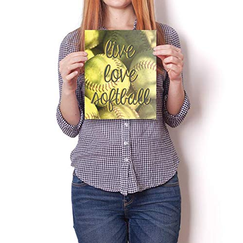 Inspired Posters - Live Love Softball Decorative Wall Art Poster - Modern Home Decor - Motivational Posters - UV Print 8x10 Poster
