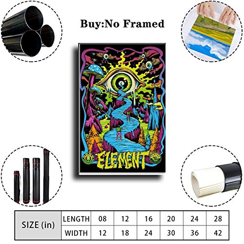 oein LANTICO LA Vintage Posters Element Trippy Canvas Art Poster and Wall Art Picture Print Modern Family Bedroom Decor Posters 12×18inch(30×45cm), Unframe-style1
