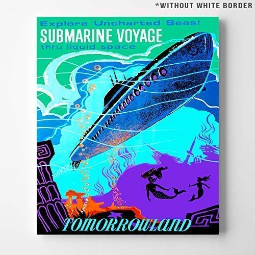Disneyland Submarine Voyage Tomorrowland Wall Art Poster Home Decor Print Vintage Artwork Reproduction - Unframed