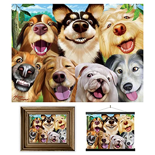 3D LiveLife Lenticular Wall Art Prints - Canine Selfie from Deluxebase. Unframed 3D Dog Poster. Perfect wall decor. Original artwork licensed from renowned artist, Michael Searle