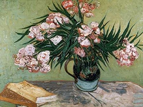 Posterazzi Vase with Oleanders and Books Poster Print by Vincent van Gogh, (11 x 14)