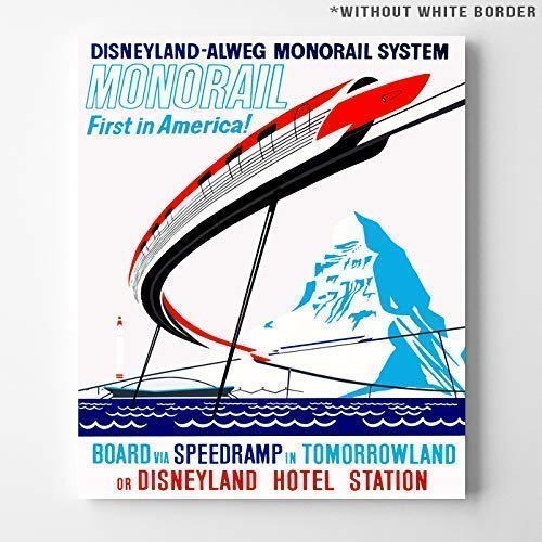 Disneyland Monorail System Tomorrowland Wall Art Poster Home Decor Print Vintage Artwork Reproduction - Unframed
