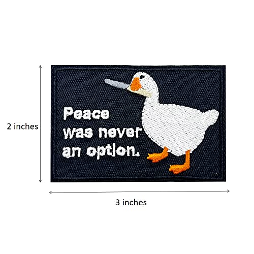 Peace Was Never An Option Embroidered Hook and Loop Patch