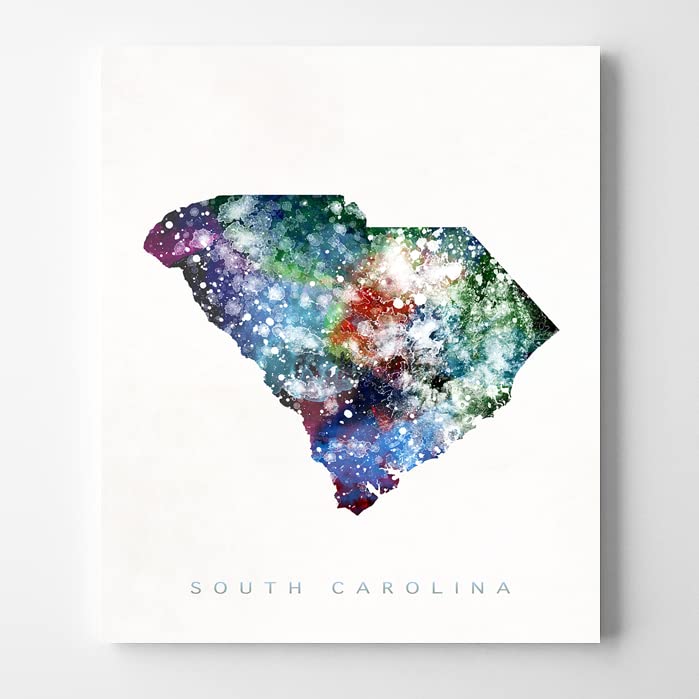 South Carolina Watercolor Map Wall Art Poster Home Decor Print Watercolour Artwork - Unframed