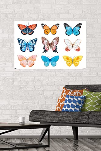 Trends International Watercolor Butterflies Wall Poster, 22.375" x 34", Unframed Version
