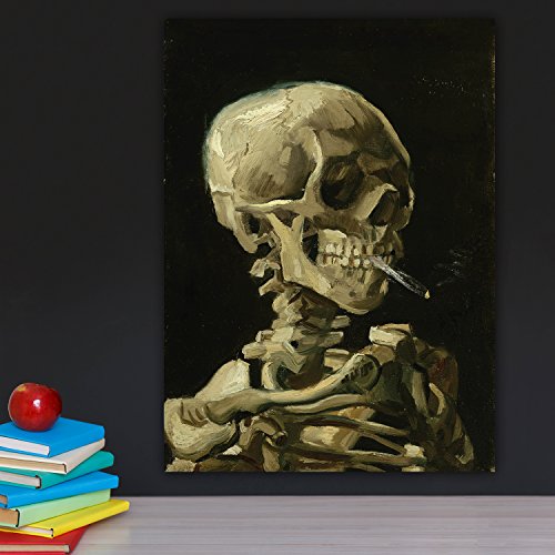 Palace Learning Vincent Van Gogh (Skull with Cigarette, 1885) Art Poster Print - 18 x 24 Laminated - Van Gogh Skeleton