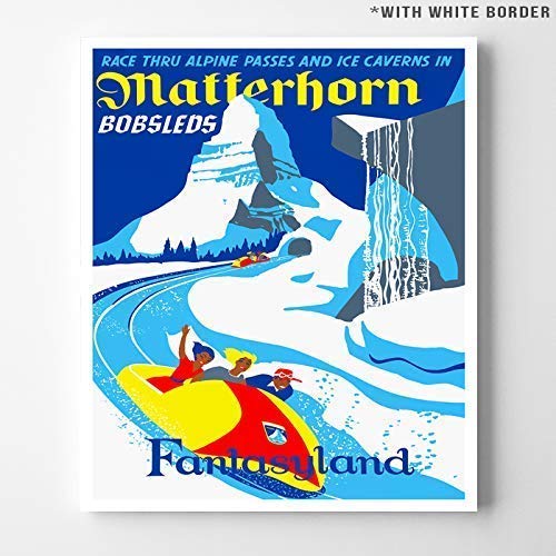 Disneyland Matterhorn Bobsleds Fantasyland Wall Art Poster Home Decor Print Vintage Artwork Reproduction - Unframed