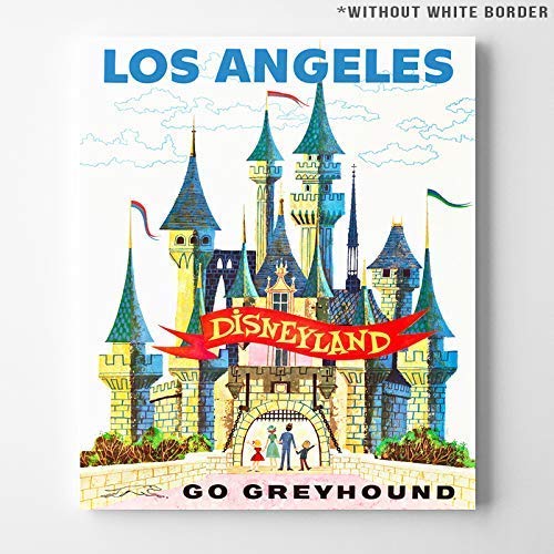 Disneyland Go Greyhound Wall Art Poster Home Decor Print Vintage Artwork Reproduction - Unframed