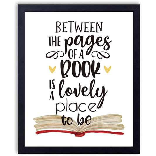 VIYZZX Inspirational Reading Quotes Wall Art Décor Prints Set Of Four Photos 8x10 Just One More Chapter Posters for Readers Book Lovers Bookworm Home Decor