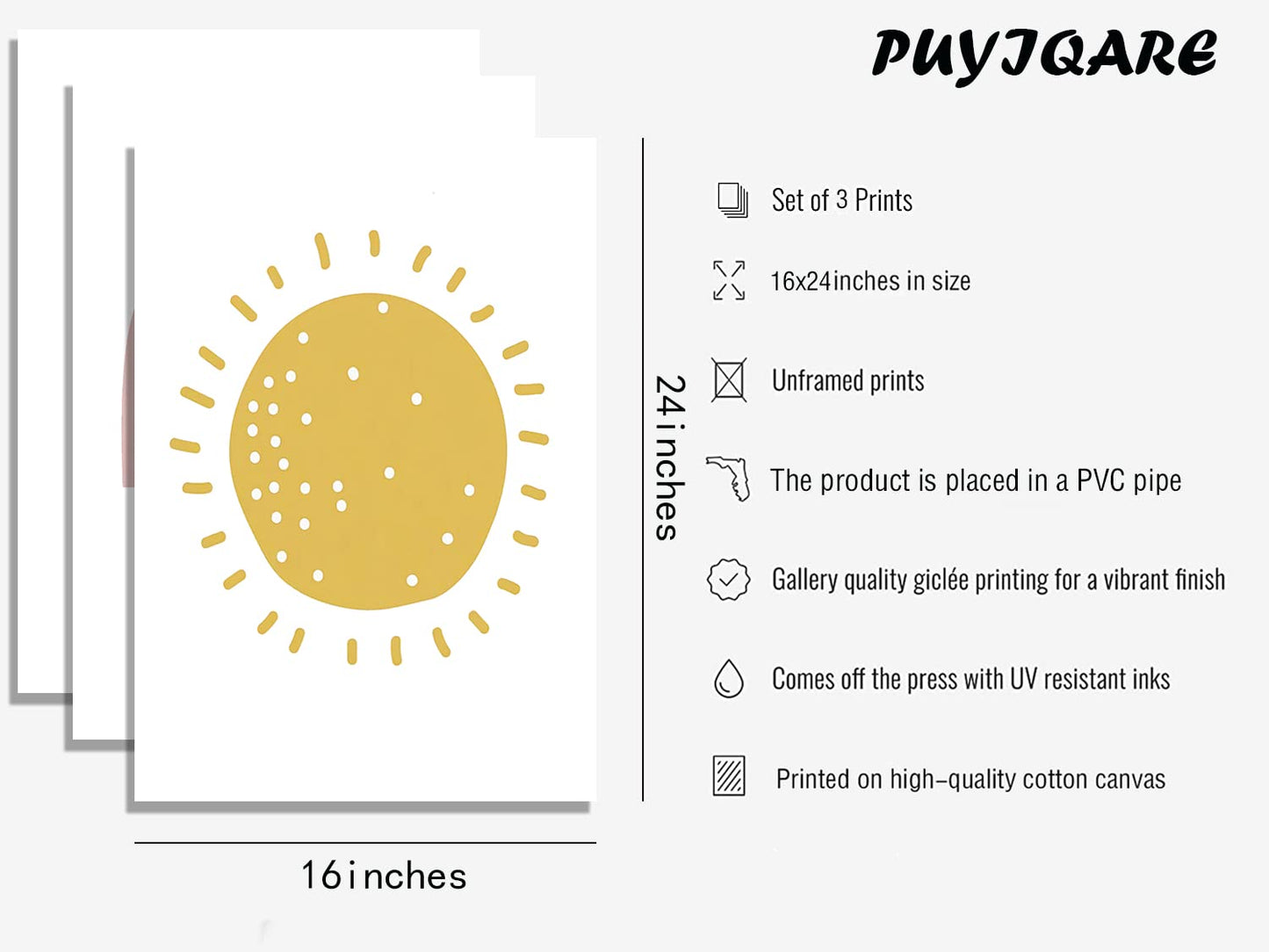 Rainbow Prints Wall Art Rainbow Sunshine Canvas Wall Art Rainbow and Cloud Posters Prints Rainbow Nursery Print Rainbow Canvas Print for Girls Room Decor Unframed