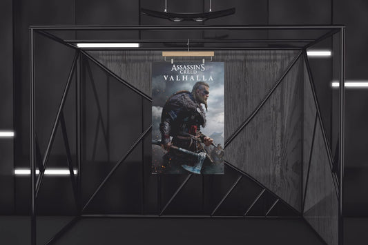 Assassins Creed Poster Valhalla Merchandise Male Ultimate Edition Key Art Video Game Cover Video Gaming Gamer Collectibles Viking Eivor Varinsdottir Gift Home Cool Wall Decor Art Print Poster 12x18
