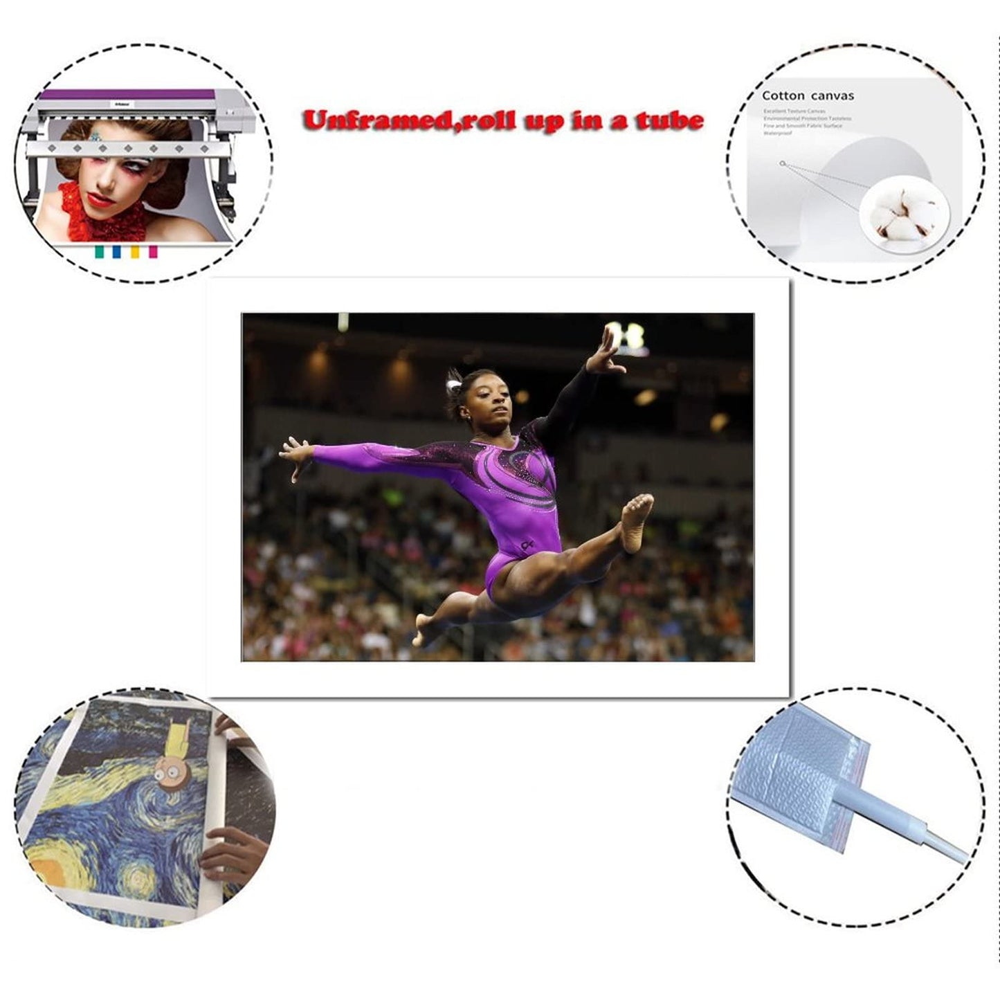 BUUTUUCE SIMONE BILES Canvas Art Poster and Wall Art Picture Print Modern Family bedroom Decor Posters 08x12inch(20x30cm)