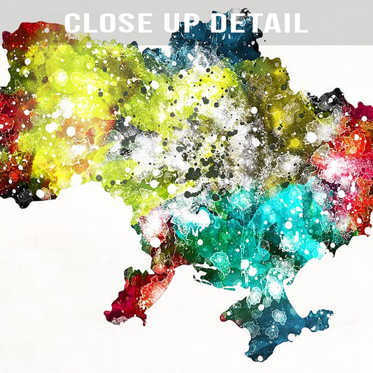 Ukraine Watercolor Map Wall Art Poster Home Decor Print Watercolour Artwork - Unframed