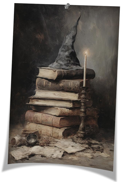 Vintage Halloween Canvas Wall Art, Retro Ghosts Poster,Funny Posters,Spooky Dark Academia Picture Print Wall Decor 12 x 16 in Unframed