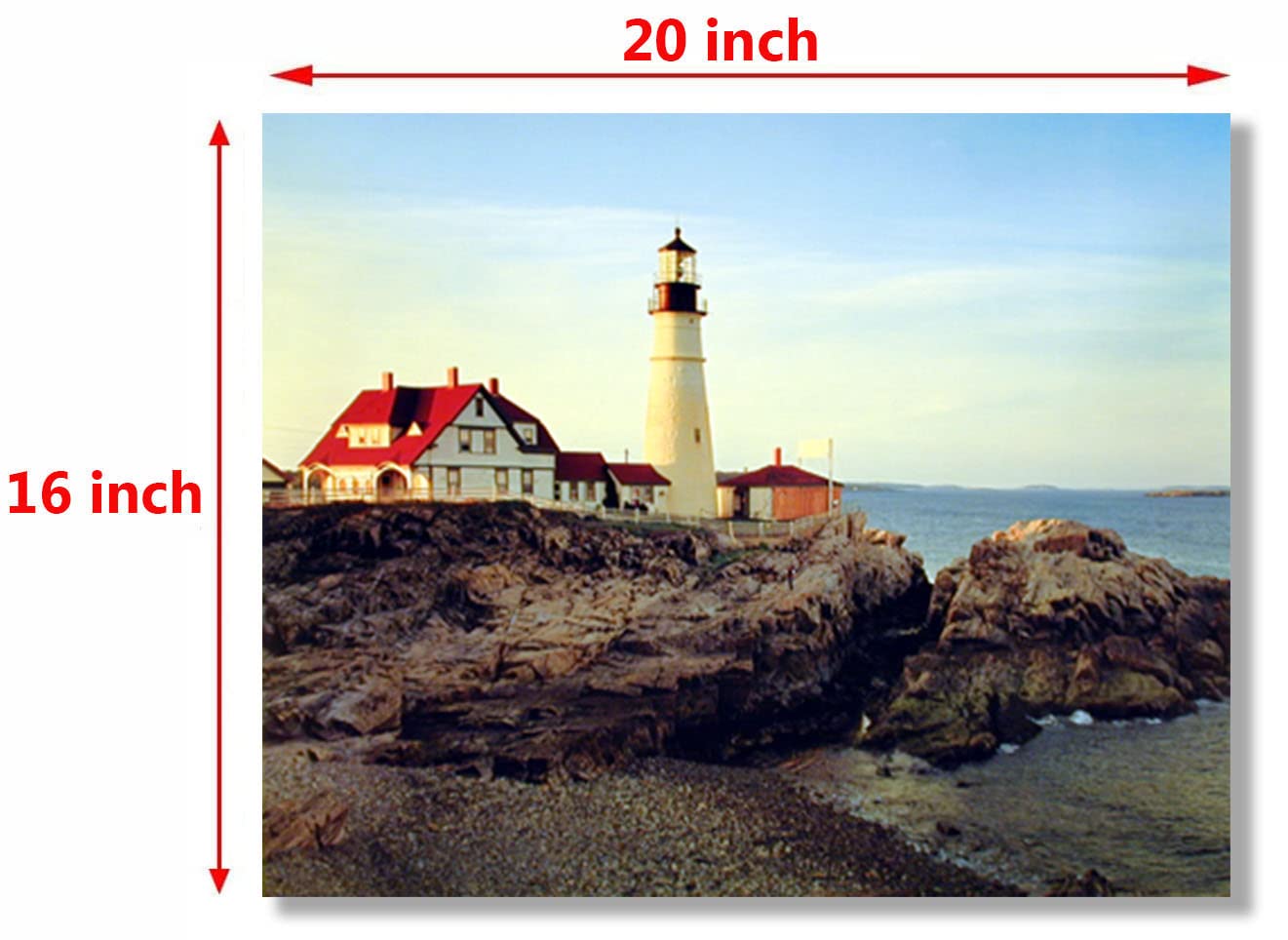 Portland Maine Lighthouse Scenic Landscape Nature Wall Decor Art Print Poster (16x20)