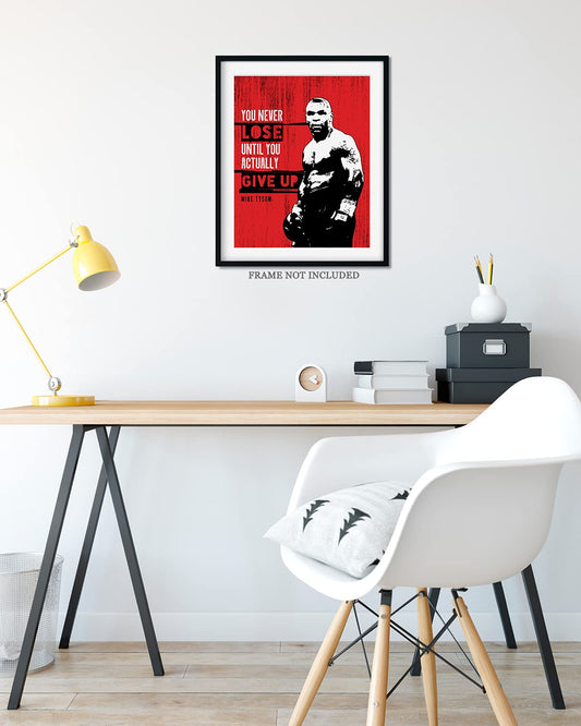 Motivational Sports Quotes - Boxing Poster, Print or Canvas - Mike Tyson Quote Wall Art - Great Gift for Boxers, Workout Enthusiasts & Weightlifters - 8x10 unframed print