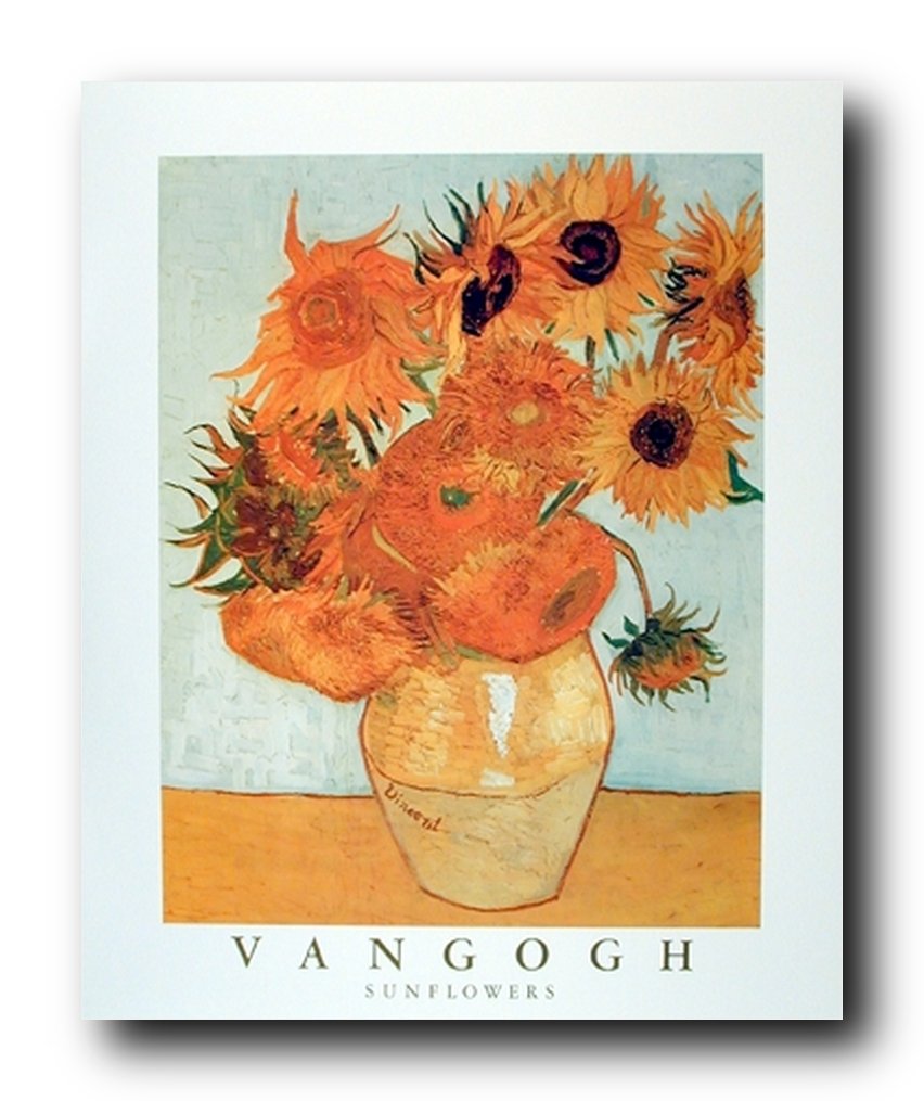 Sunflowers in Vase Wall Decor Vincent Van Gogh Floral Fine Art Print Poster (16x20)