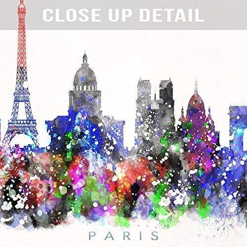 Paris France Watercolor Skyline Poster Cityscape Wall Art Print Home Decor Watercolour Artwork - Unframed