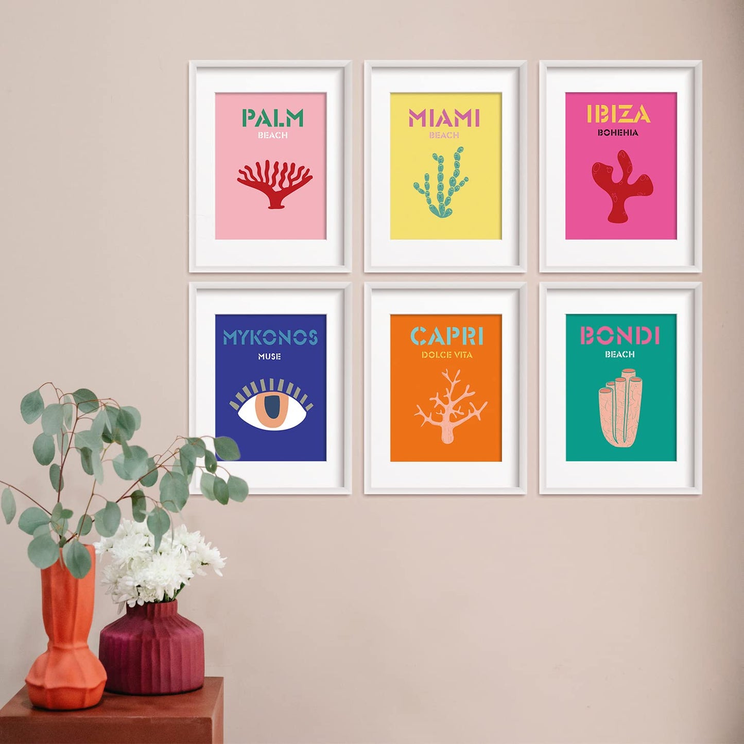 Preppy Room Decor Aesthetic Wall Art Prints, TrendyRoom Decor, Beach Room Decor,Posters for Room Aesthetic Preppy Room Decor Teen Girls(Set of 6 8x10in Unframed )Preppy Decor, Preppy Stuff Things